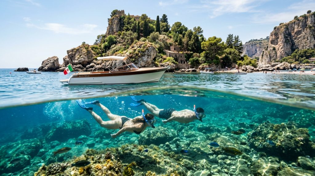 escursioni a Naxos coppia fa snorkeling